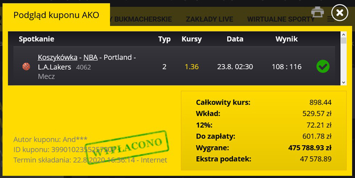 Rekordowa wygrana w zakładach bukmacherskich