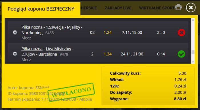 Kiedy 1 mecz nie wszedł u buka