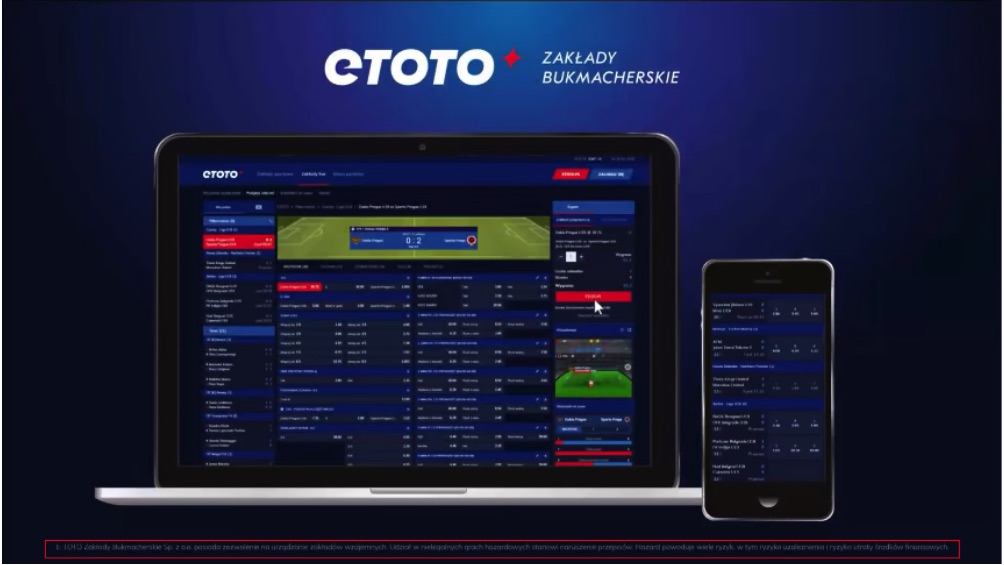 etoto bukmacher reklama stan futbolu