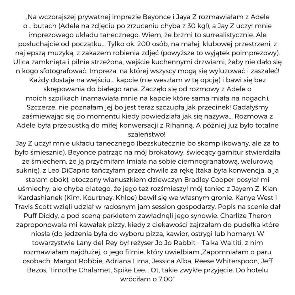 post kingi rusin o imprezie