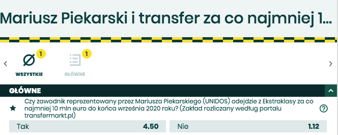 kursy bukmacherskie na transfer kapustki do legii