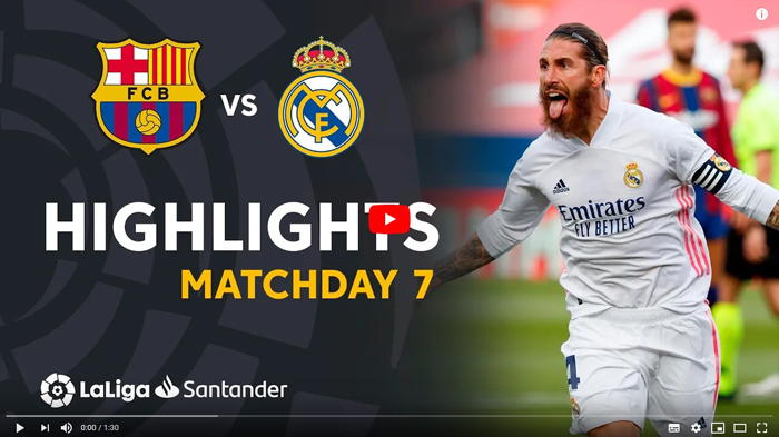 FC Barcelona - Real Madryt 1-3 2020-2021 skrót FC Barcelona - Real Madryt 1-3 El Clasico 2020-2021