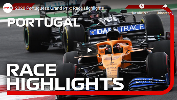 Skrót Grand Prix Portugalii 2020 na torze Algarve GP Portugalii 2020 Algarve skrót