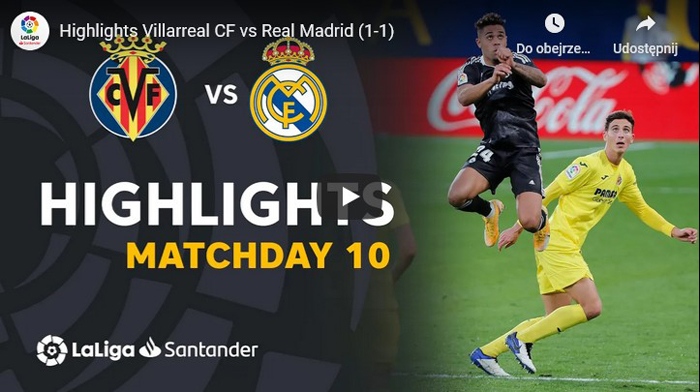 Villarreal - Real Madryt 1-1 La Liga 2020-2021 Villarreal - Real Madryt 1-1 Primera Division 2020-2021