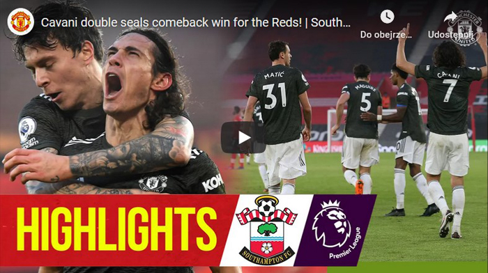 Southampton Manchester United 2-3 2020-2021 Premier League skrót Southampton Manchester United 2-3 2020-2021 Premier League