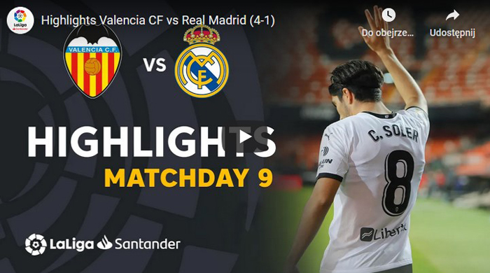 Valencia - Real Madryt 4:1 2020-2021 Primeira Division skrót
