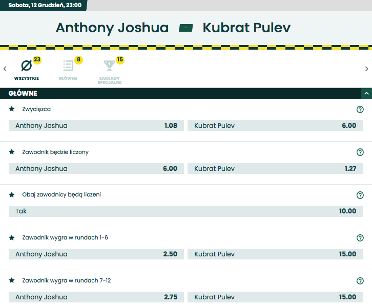 Typy i zapowiedzi walki joshua pulev betfan