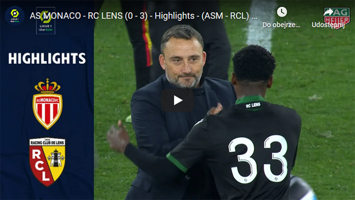 Monaco Lens 0-3 Ligue A 2020-2021 skrót meczu