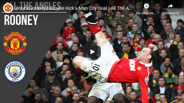 Wayne Rooney 2011 przewrotka United City derby Manchesteru 2011