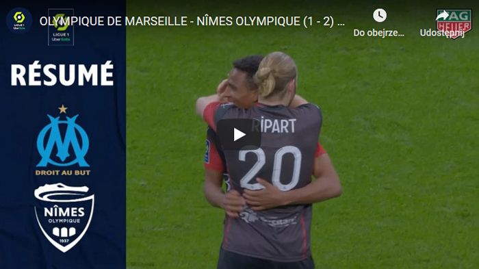 Olympique Marsylia Nimes 1-2 Ligue A 2020-2021 skrót