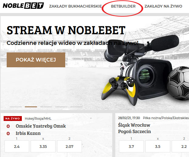 Noblebet własny zakład jak postawić BetBuilder kreator