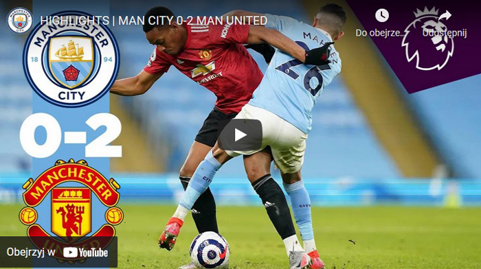 Zobacz skrót derbów Manchesteru 2020-2021 City United 0-2