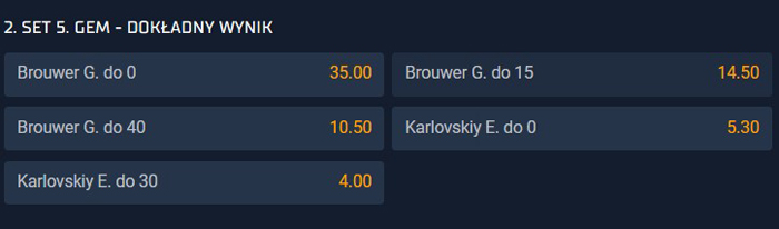 Zakłady na żywo tenis Tenis obstawianie live