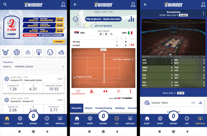 Aplikacja bukmachera eWinner Android iOS Apka typera eWinner