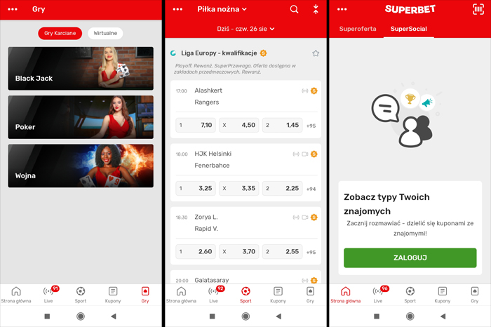 Aplikacja Superbet Android iOS