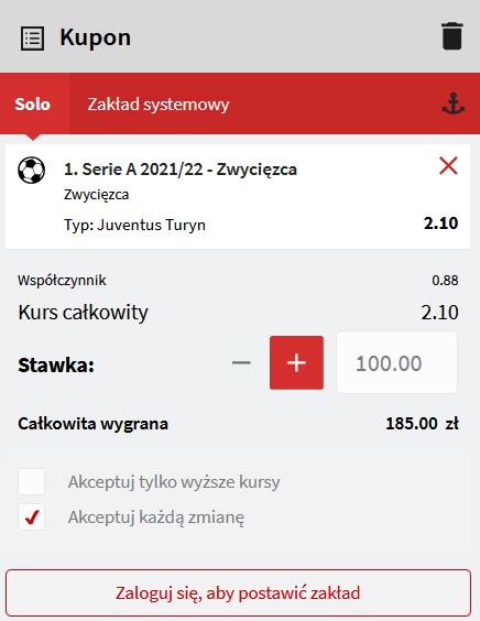 Serie A kursy na dziś Zakłady bukmacherskie na ligę włoską