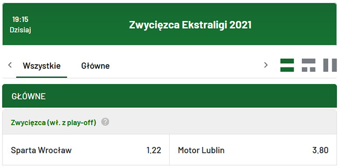 Motor Lublin Sparta Wrocław gdzie obstawiać finał PGE Ekstraligi 2021