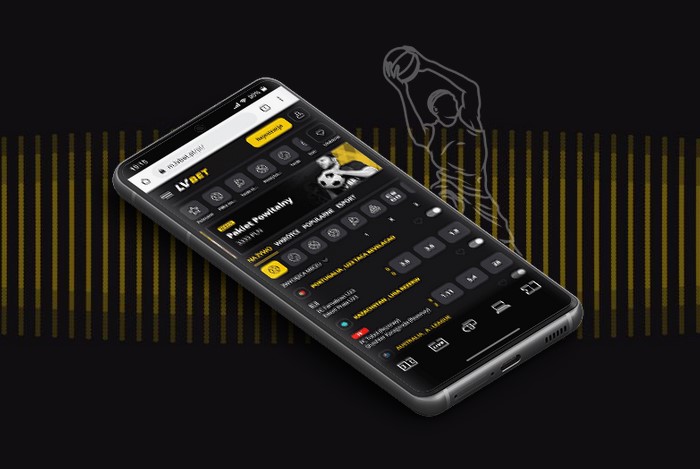 Aplikacja mobilna bukmachera LV BET LV BET apka na urządzenia mobilne Android iOS