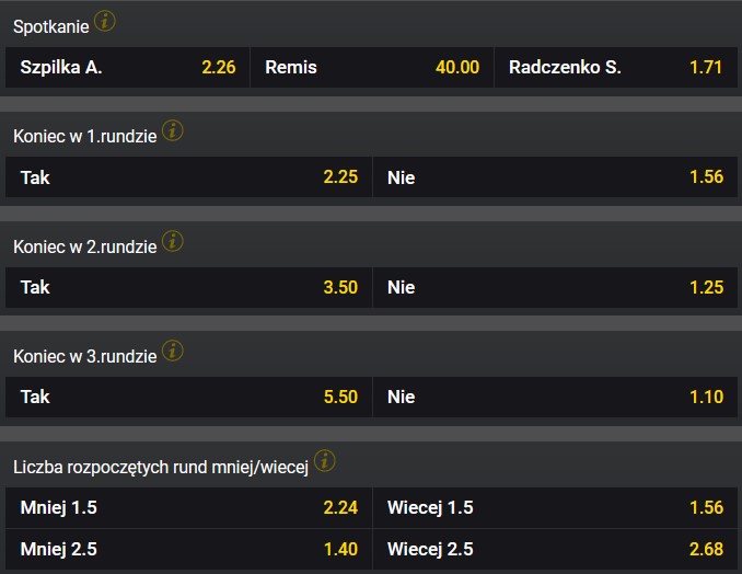 KSW 71 Szpilka Radczenko rewanż MMA kursy Fortuna