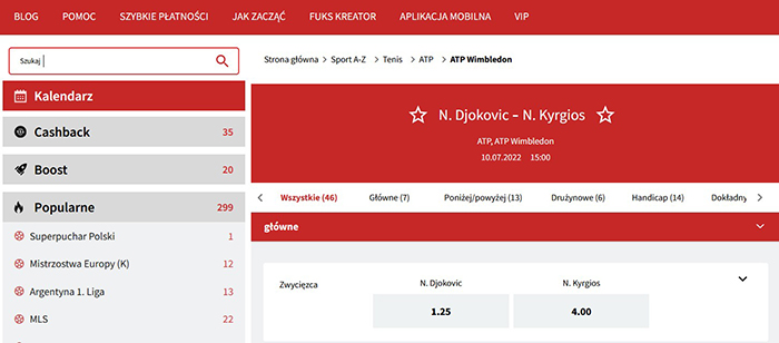 Fuksiarz oferta zakładów