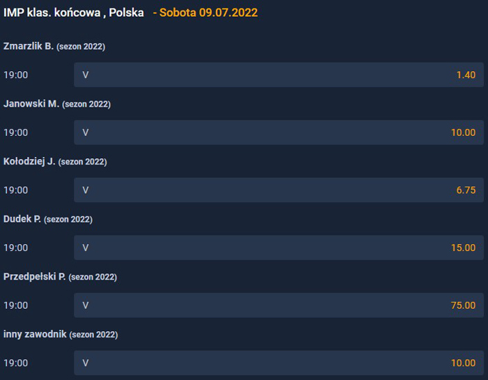 IMP na żużlu 2022 typy STS
