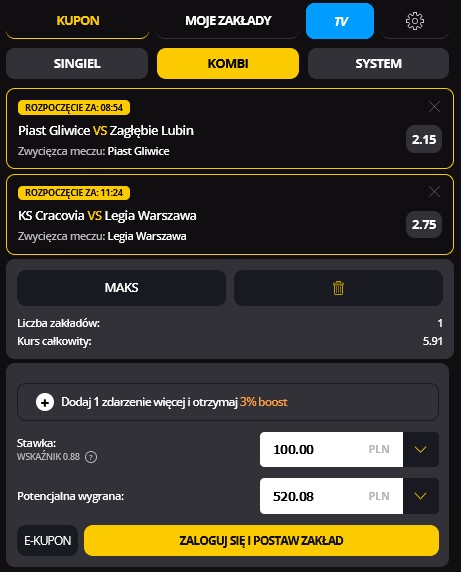 LV BET jak postawić kupon LV BET przykładowy kupon bukmacherski