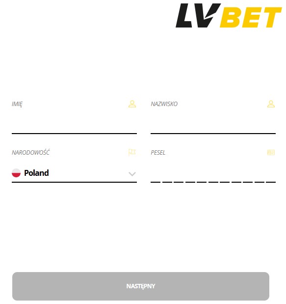 LV BET formularz rejestracyjny nowy klient LV BET jak założyć konto gracza