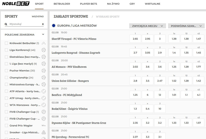 Noblebet jak postawić zakład Noblebet obstawianie meczów