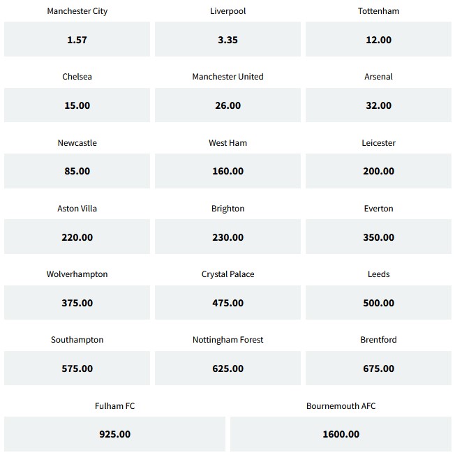 Faworyt Premier League 2023 typy Fuksiarz