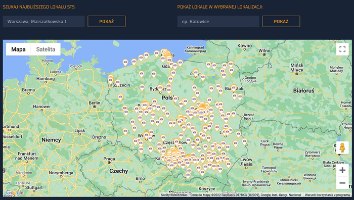 STS punkty naziemne wyszukiwarka