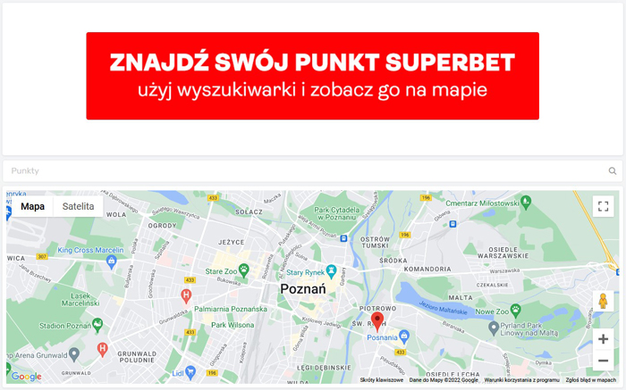 Lokale stacjonarne Superbet wyszukiwarka