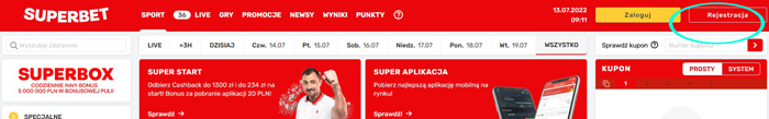 Założyć konto w Superbet