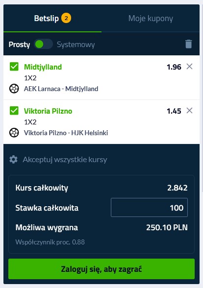 Kupon bukmacherski forBET Stawianie kuponu forBET