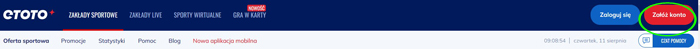 ETOTO zarejestruj się u bukmachera