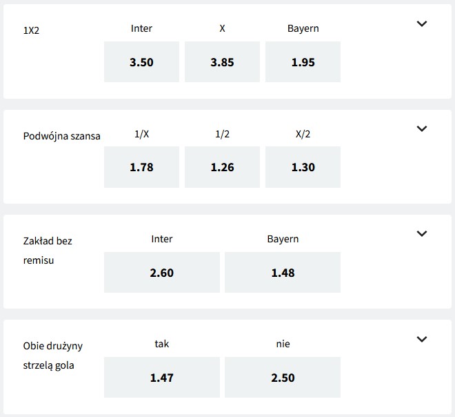 Inter Bayern Liga Mistrzów 2022 obstawianie Fuksiarz Inter Bayern LM 2022 typ Fuksiarz