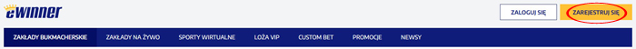 Bukmacher eWinner zarejestruj się Zakłady bukmacherskie eWinner nowe konto