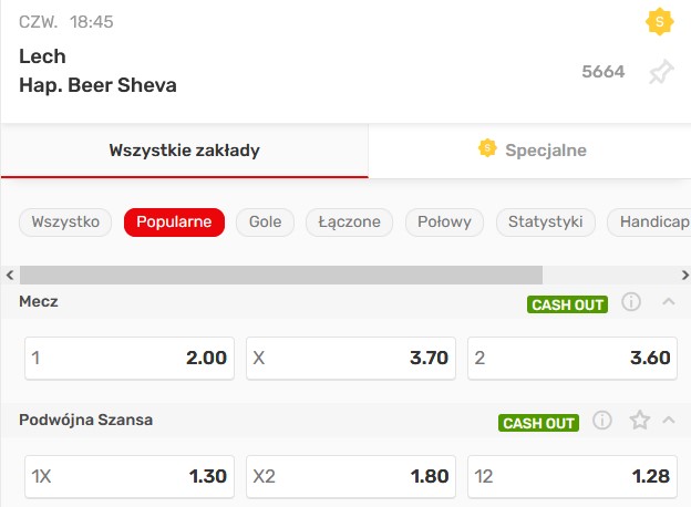 Lech Poznań Hapoel Beer Szewa LKE 2022 faworyt Superbet