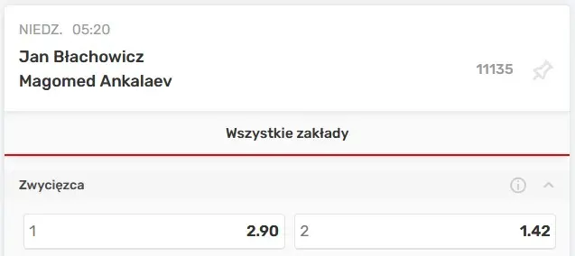 Błachowicz vs. Ankalaev typy bukmachera Superbet