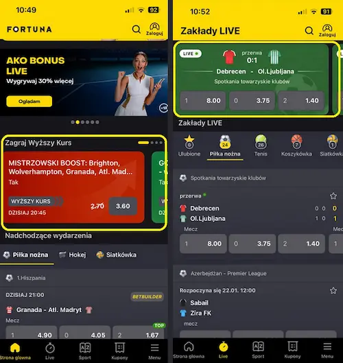 Aplikacja Fortuna Mistrzowski Boost