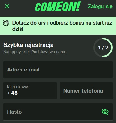ComeOn kod promocyjny