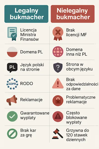 Legalny bukmacher vs. nielegalny