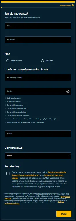 Rejestracja AdmiralBet