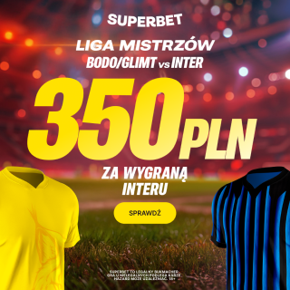 Grafika promocji: Postaw na Inter i wygraj 350 PLN! Bonus dla nowych graczy od Superbet