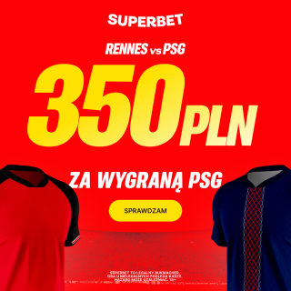 Grafika promocji: 350 PLN za wygraną Paris Saint-Germain