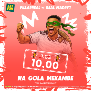 Grafika promocji: Mbappe strzeli? Odbierz 176 PLN na konto główne w BETFAN!